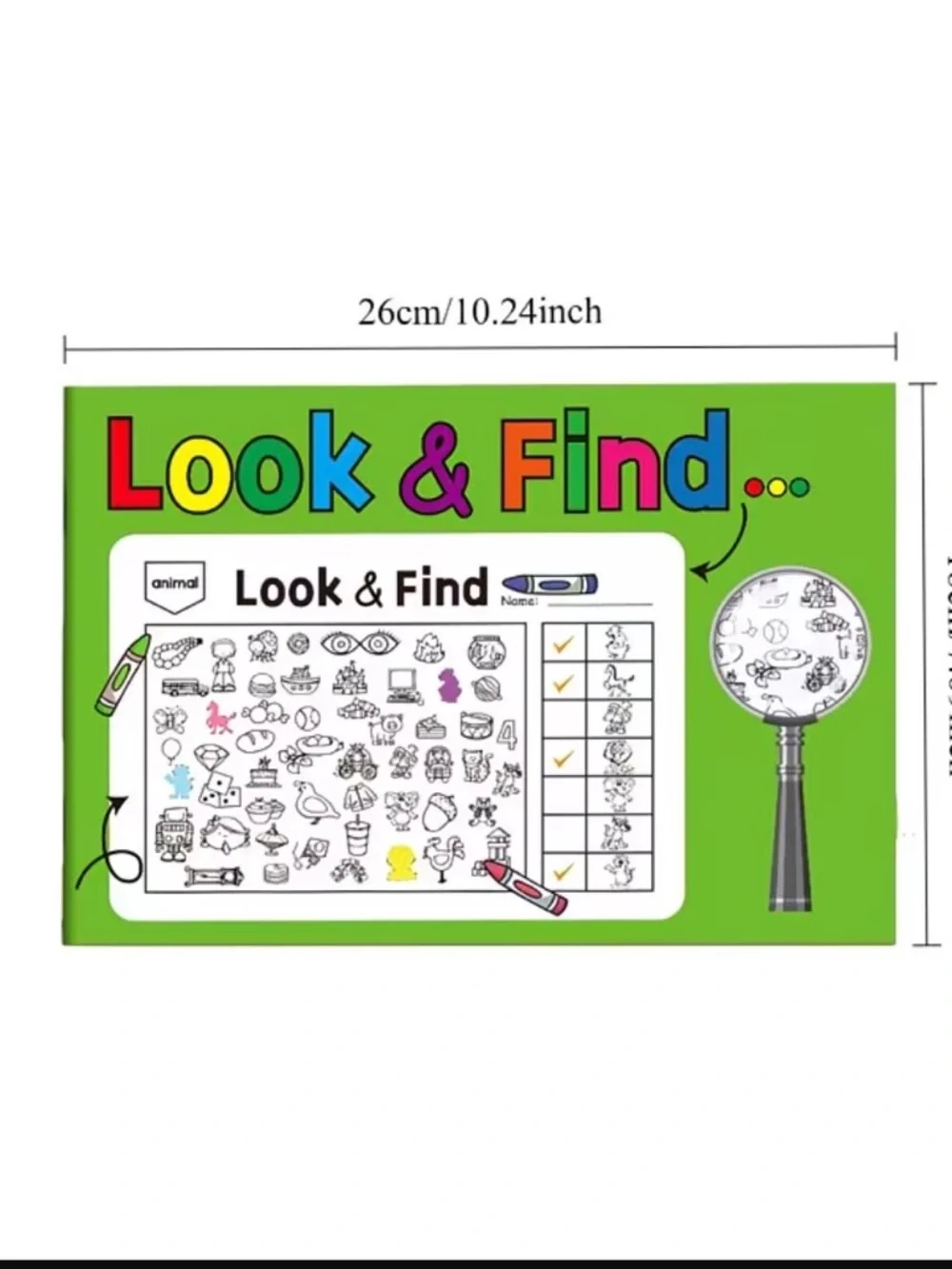 Look and find kids activity book. 32 page seek and find activity book.